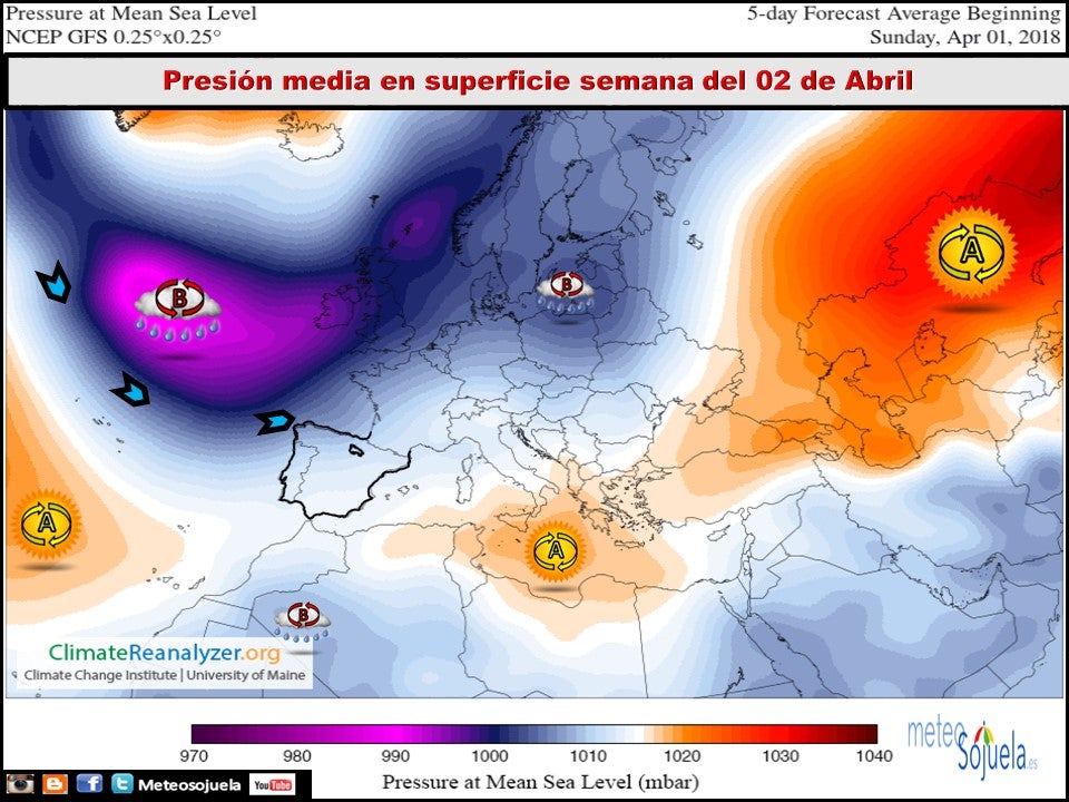 Mapas meteorológicos de superficie. Meteosojuela