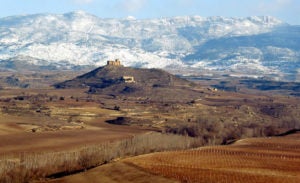 Vista del castillo de Davalillo en invierno. Foto de Justo Rodríguez