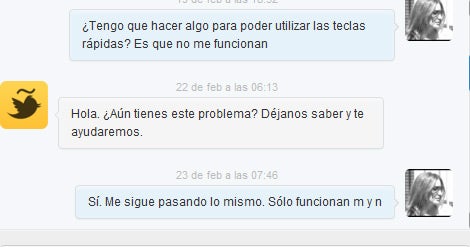 Las teclas rápidas de Twitter Las teclas rápidas de Twitter