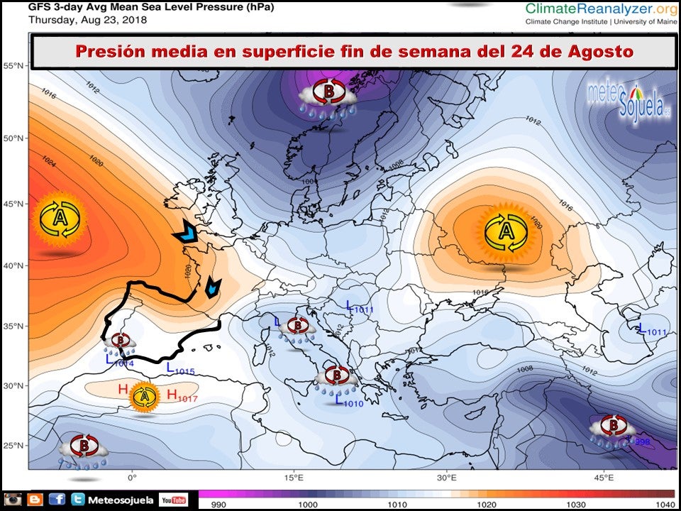 Modelos de presión en superficie. Meteosojuela