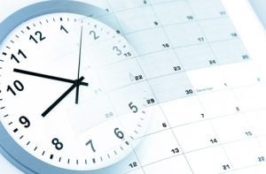 Clock face and calendar composite