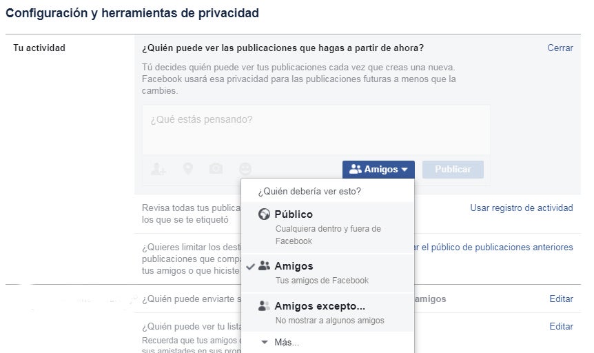 Privacidad en Facebook