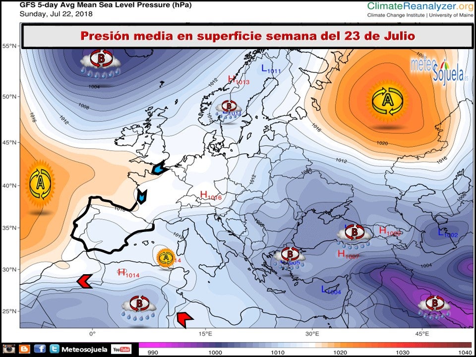 Modelos de presión en superficie. Meteosojuela