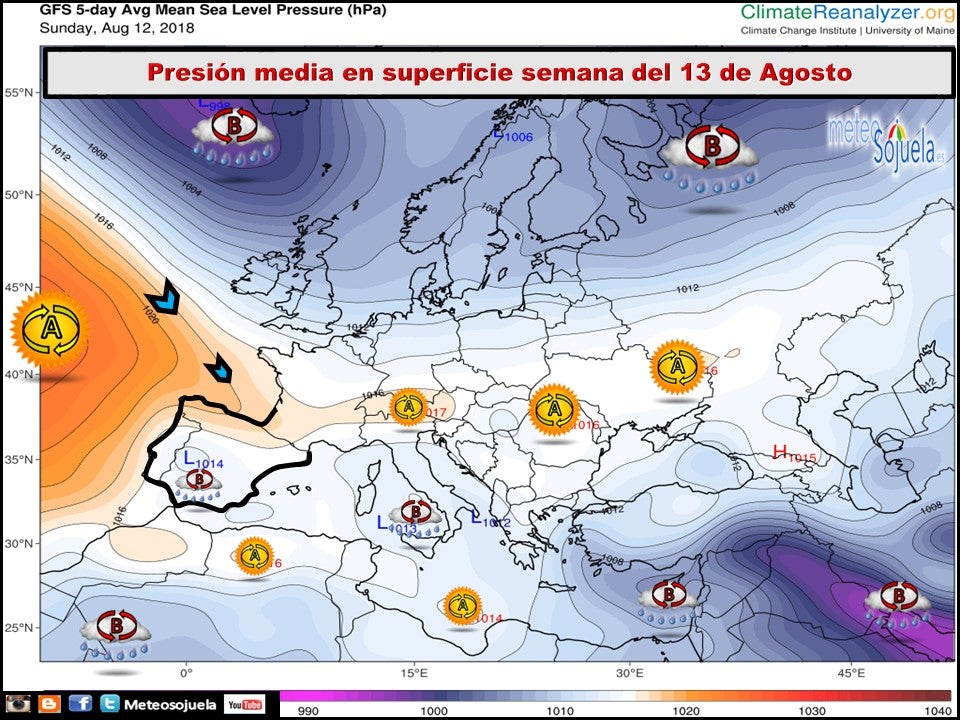 Modelos de presión en superficie. Meteosojuela