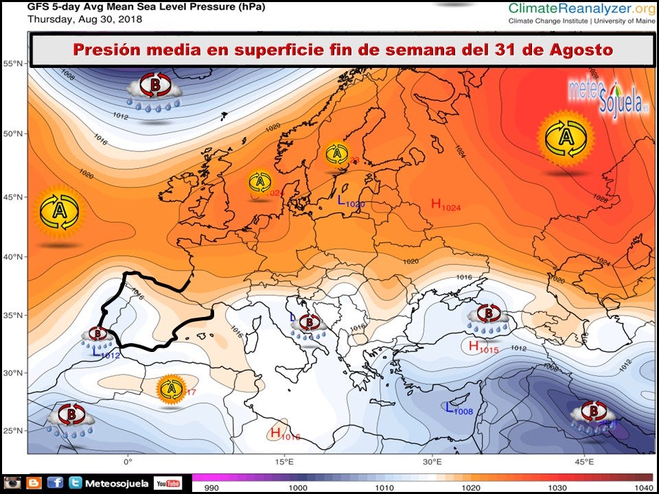 Modelos de presión en superficie. Meteosojuela